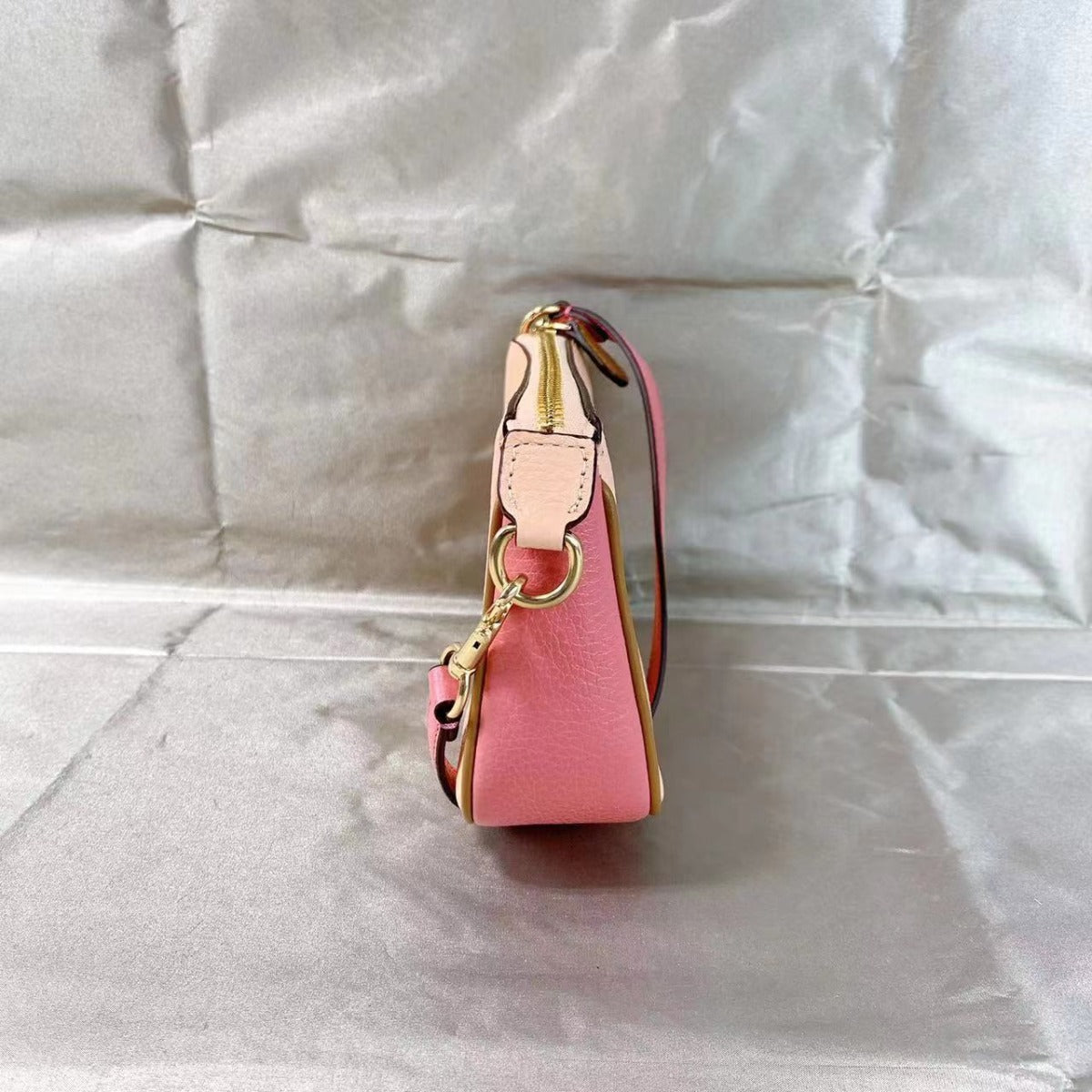 Coach C8877 Nolita 19 In Colorblock With Horse And Carriage In Gold/Faded Blush Multi Coach C8877 Nolita 19 In Colorblock With Horse And Carriage In Gold/Faded Blush Multi